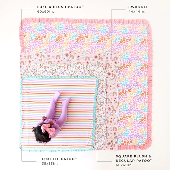 Posh Peanut Pastel Pink Hello Kitty Luxette Ruffled Minky - Picture 4 of 6